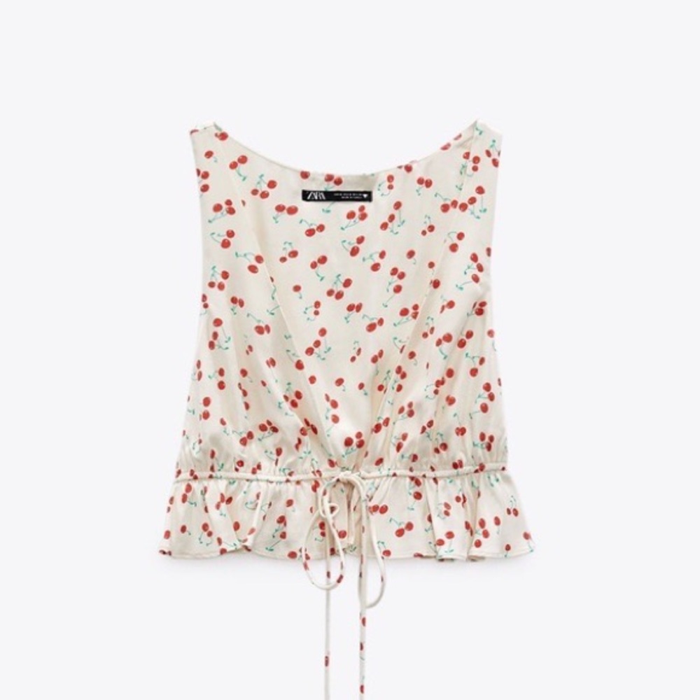 Zara Cherry Crop Top